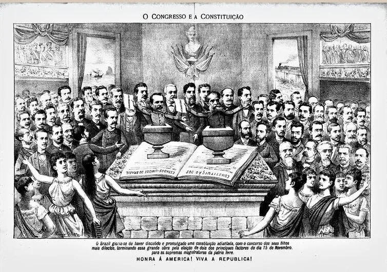 onstituição de 1891, a primeira da República, rejeitou o sufrágio feminino