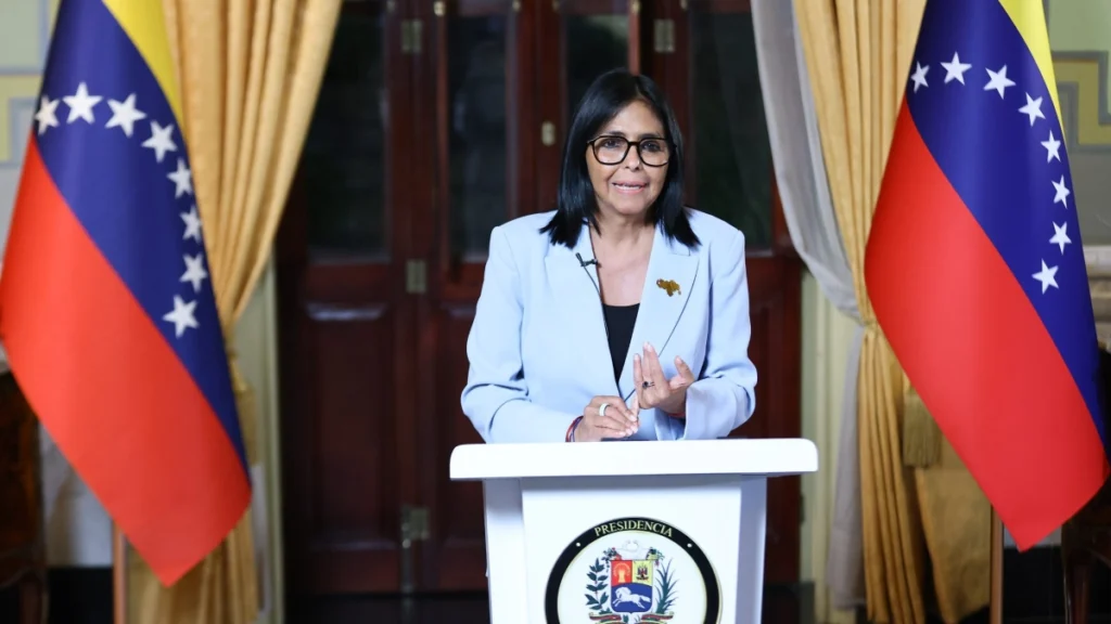 Presidente interina da Venezuela, Delcy Rodríguez, comentou acordo energético de 25 anos com o governo dos Estados Unidos
