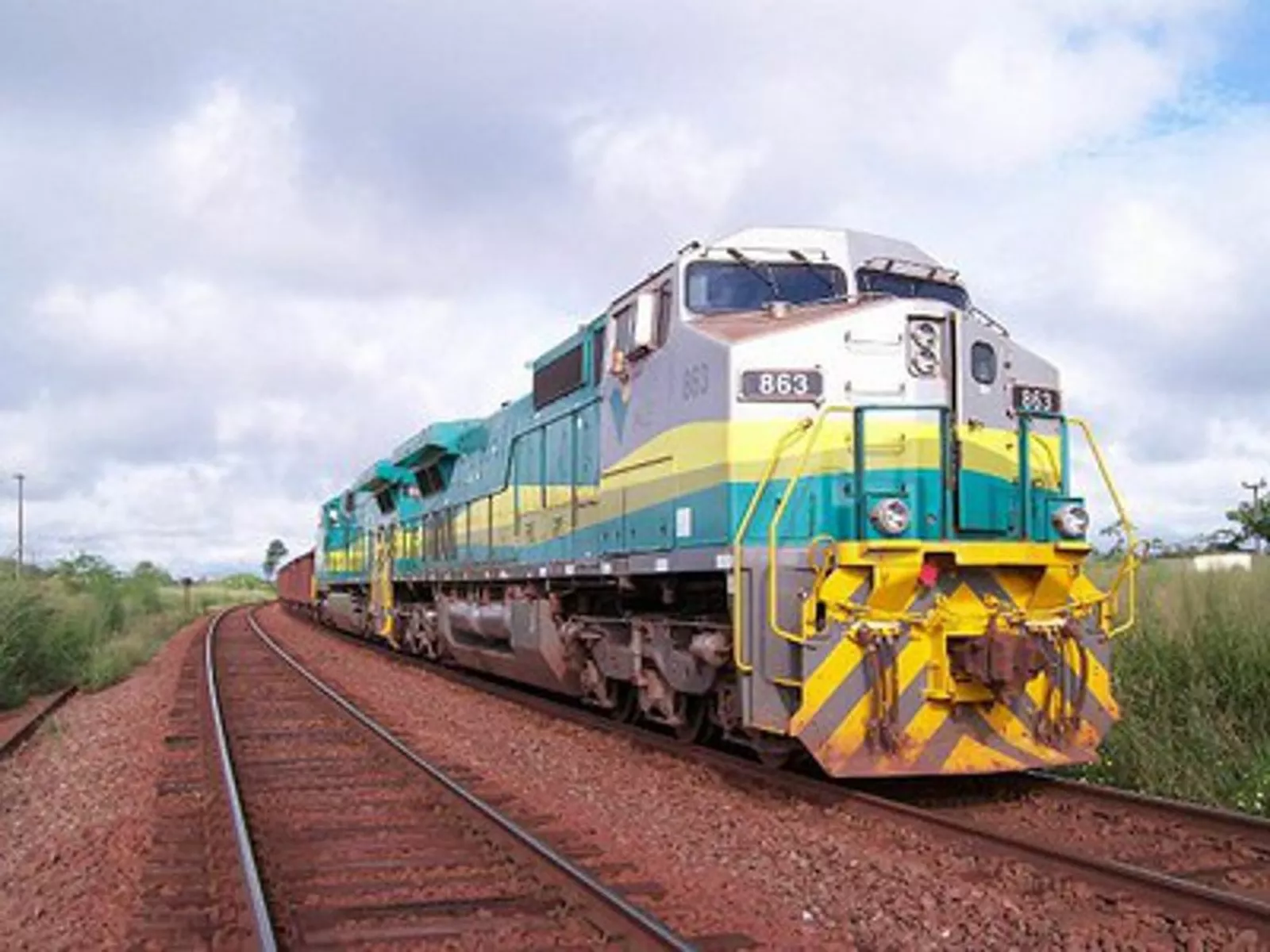 Trem de minério da Estrada de Ferro Carajás: composições chegam a ter 330 vagões, mais de 3,5 km de extensão e transportar mais de 36 mil toneladas de minério de ferro