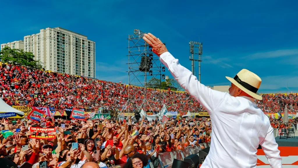Ato de lançamento do presidente Lula (PT) à reeleição em São Bernardo do Campo (SP)