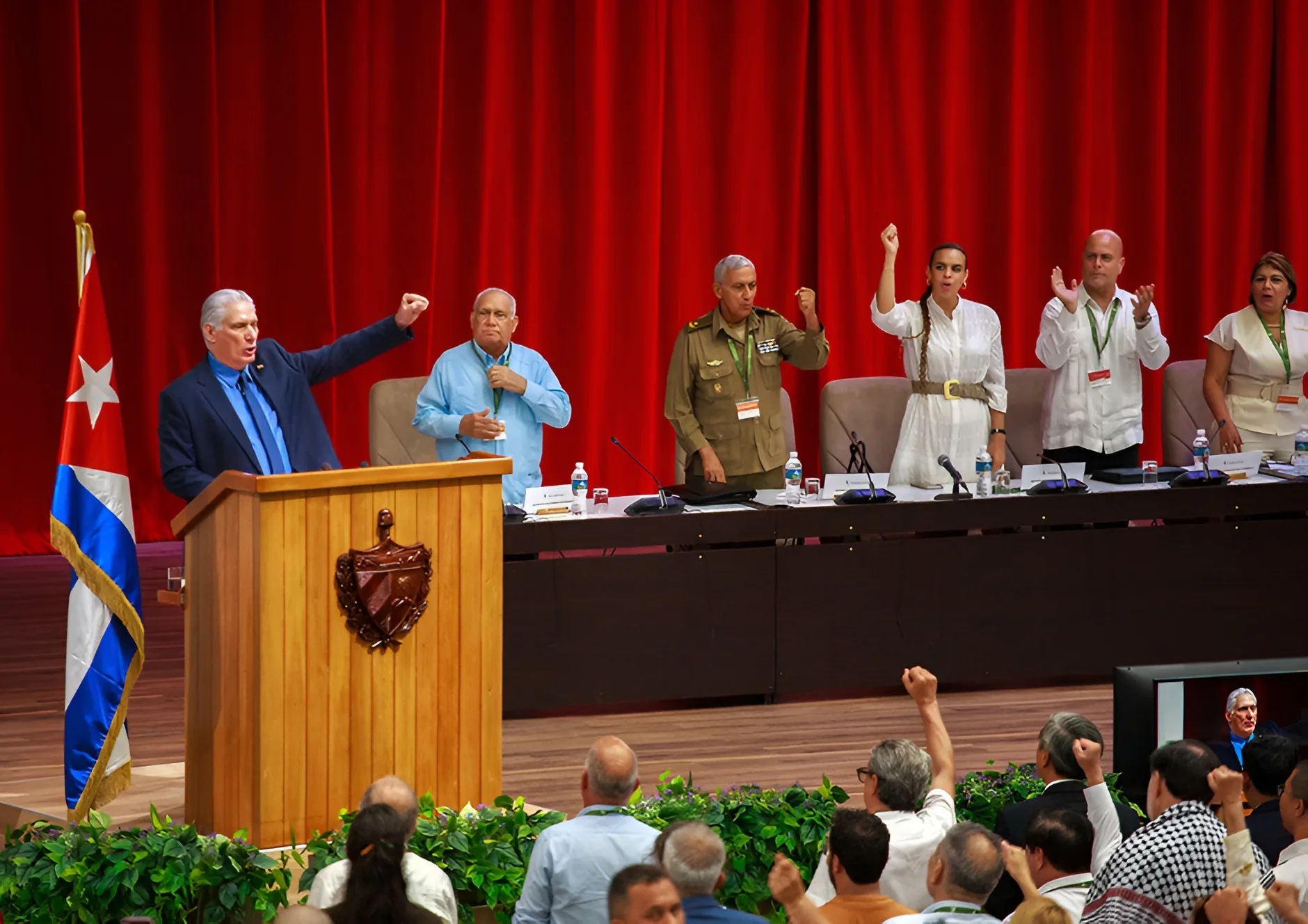 O presidente da República, Miguel Díaz-Canel Bermúdez, proferiu a conferência inaugural do I Colóquio Internacional “Fidel: legado e futuro”. Foto: Enrique González (Enro)/ Cubadebate.
