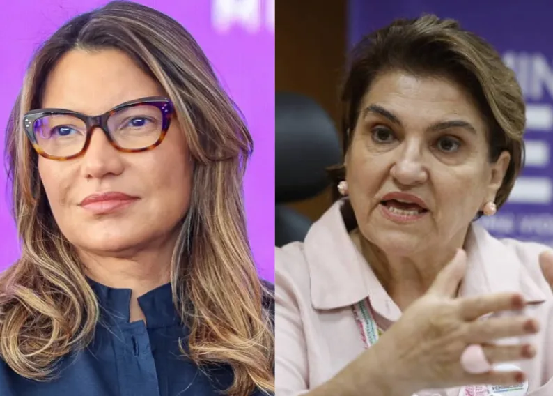 Primeira-dama Rosângela da Silva, a Janja, e a ministra das Mulheres, Márcia Lopes.