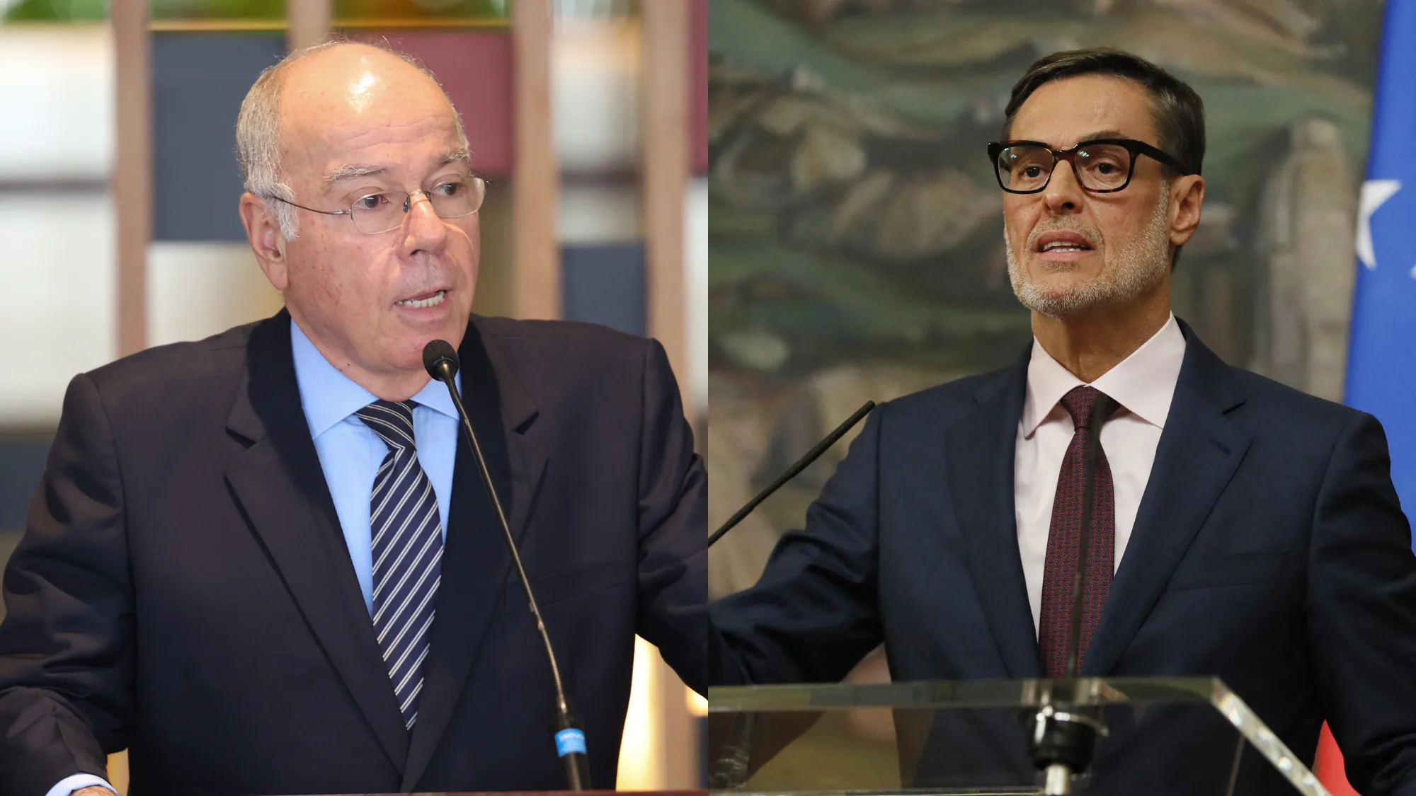 Os chanceleres do Brasil, Mauro Vieira (à esquerda), e da Venezuela, Félix Plasencia (à direita).