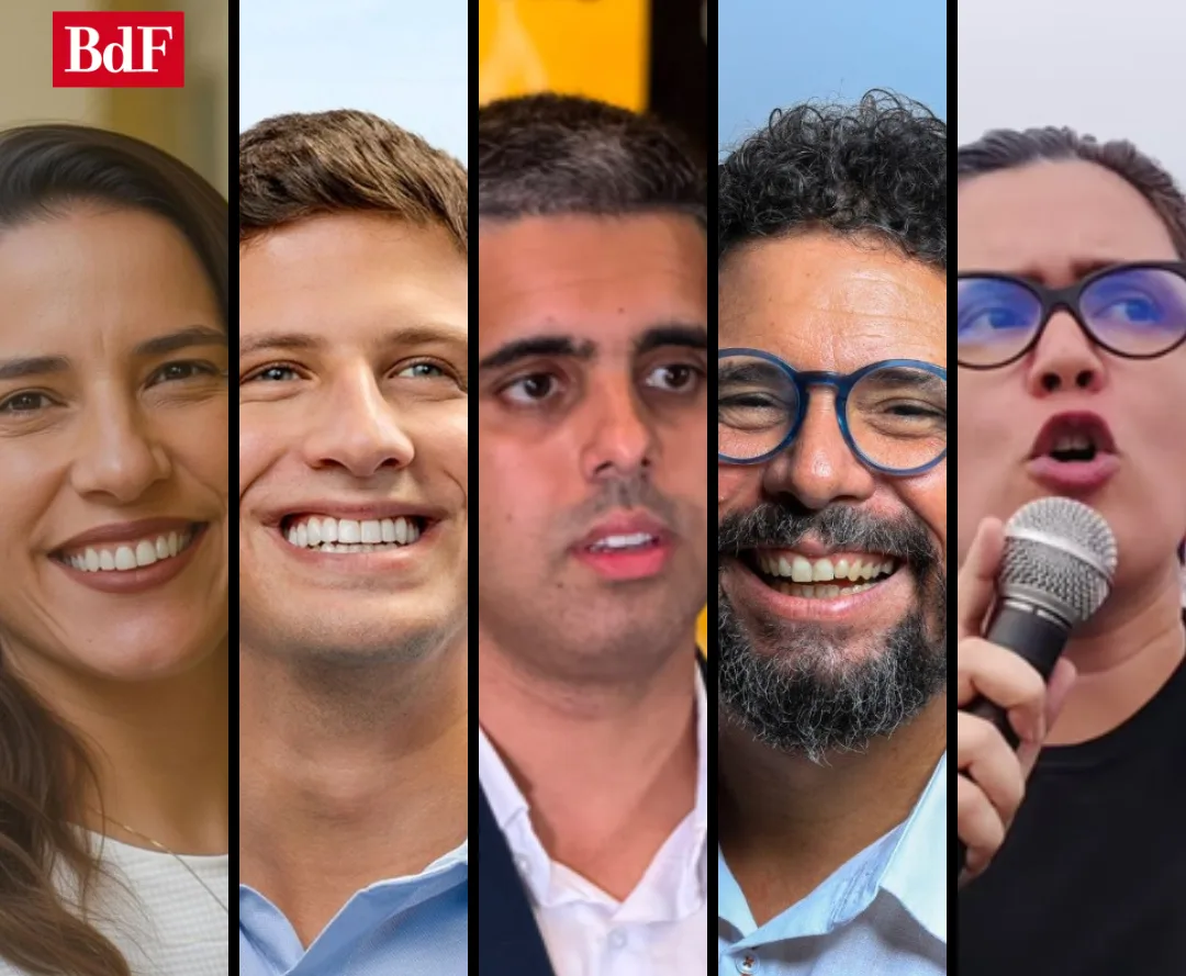 Raquel Lyra (PSD), João Campos (PSB), Renan Hallais (Missão), Ivan Morais (Psol) e Camila Falcão (UP) são os principais nomes na disputa pelo Governo de Pernambuco