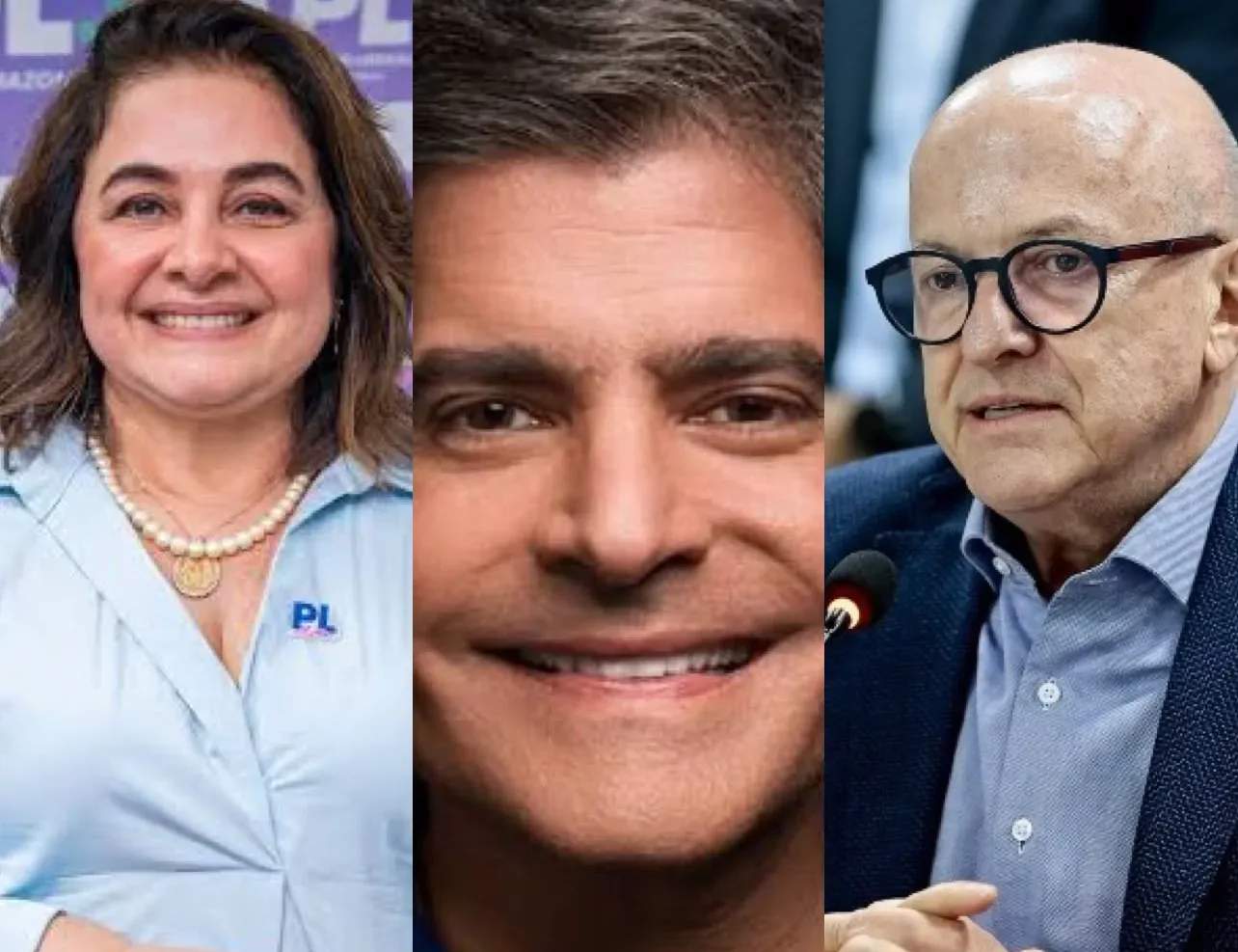 Maria do Carmo (PL), ACM Neto (UB) e Otaviano Pivetta (Republicanos) disputam os governos do Amazonas, Bahia e Mato Grosso, respectivamente