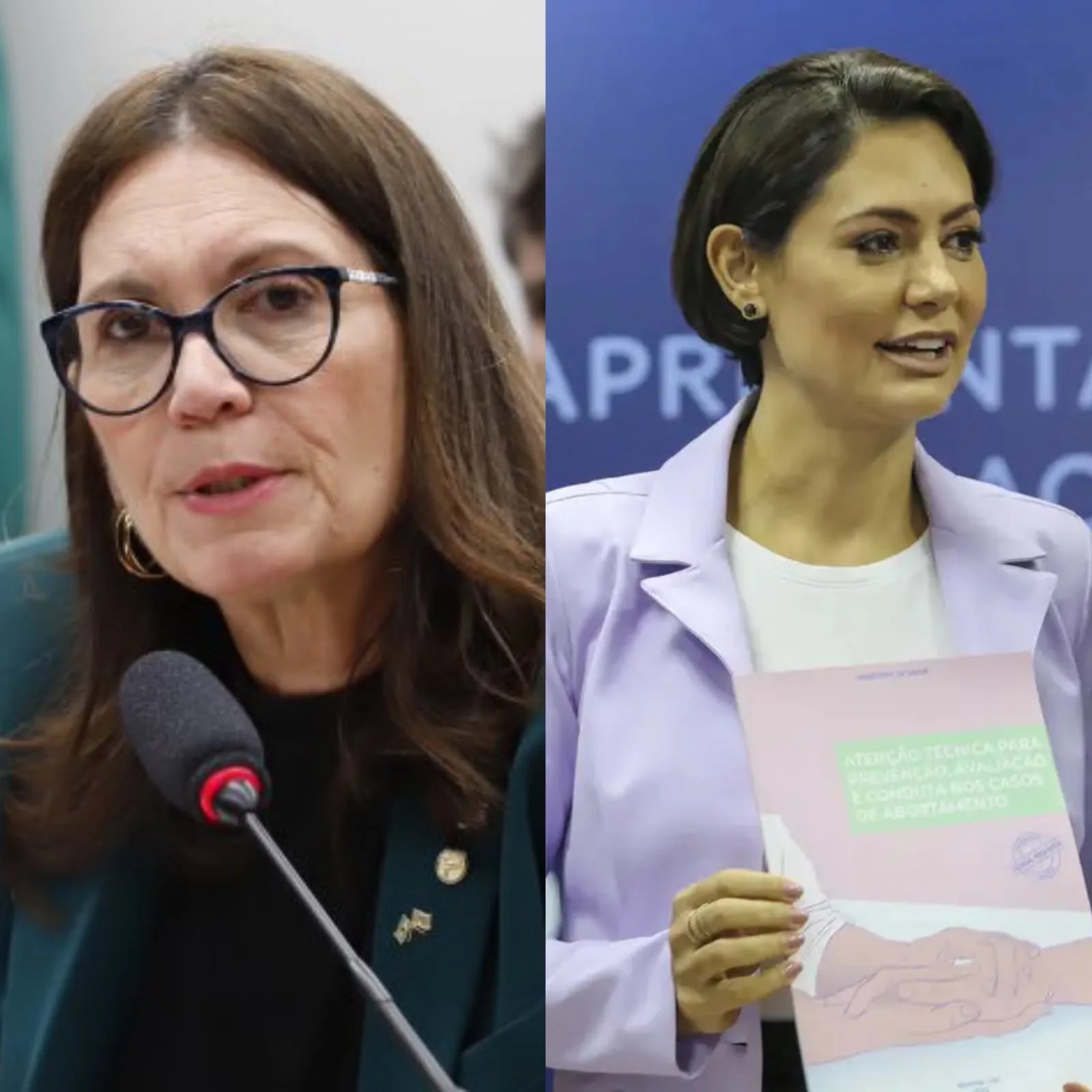Bia Kicis e Michelle integram o mesmo grupo político e disputarão uma das duas vagas destinadas ao Distrito Federal