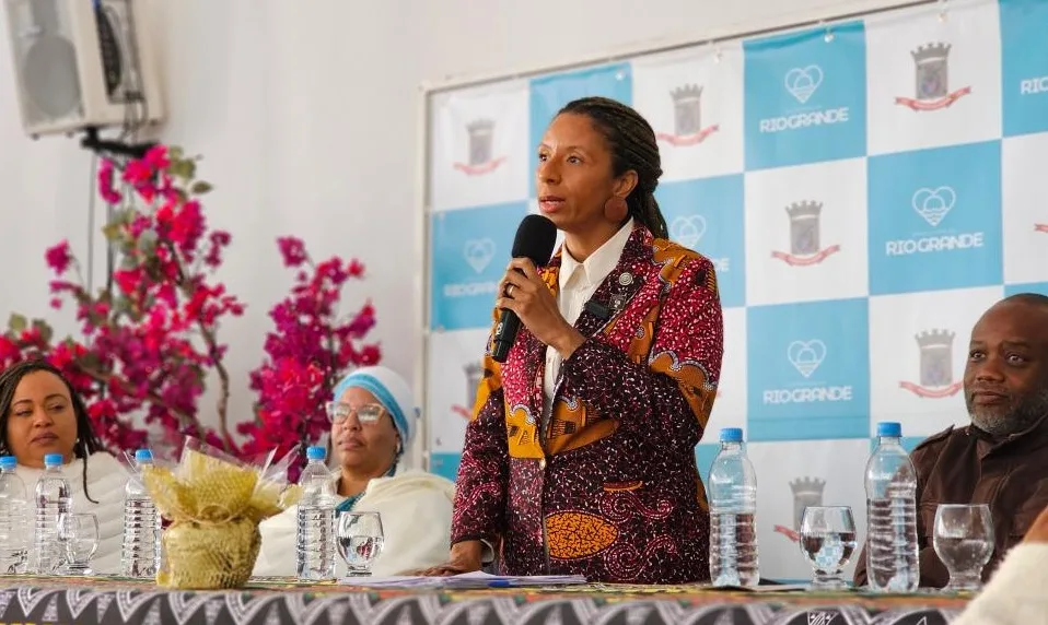 Ministra Rachel Barros esteve no RS em abril para agendas em Rio Grande e Pelotas, voltadas à igualdade racial e aos povos de terreiro