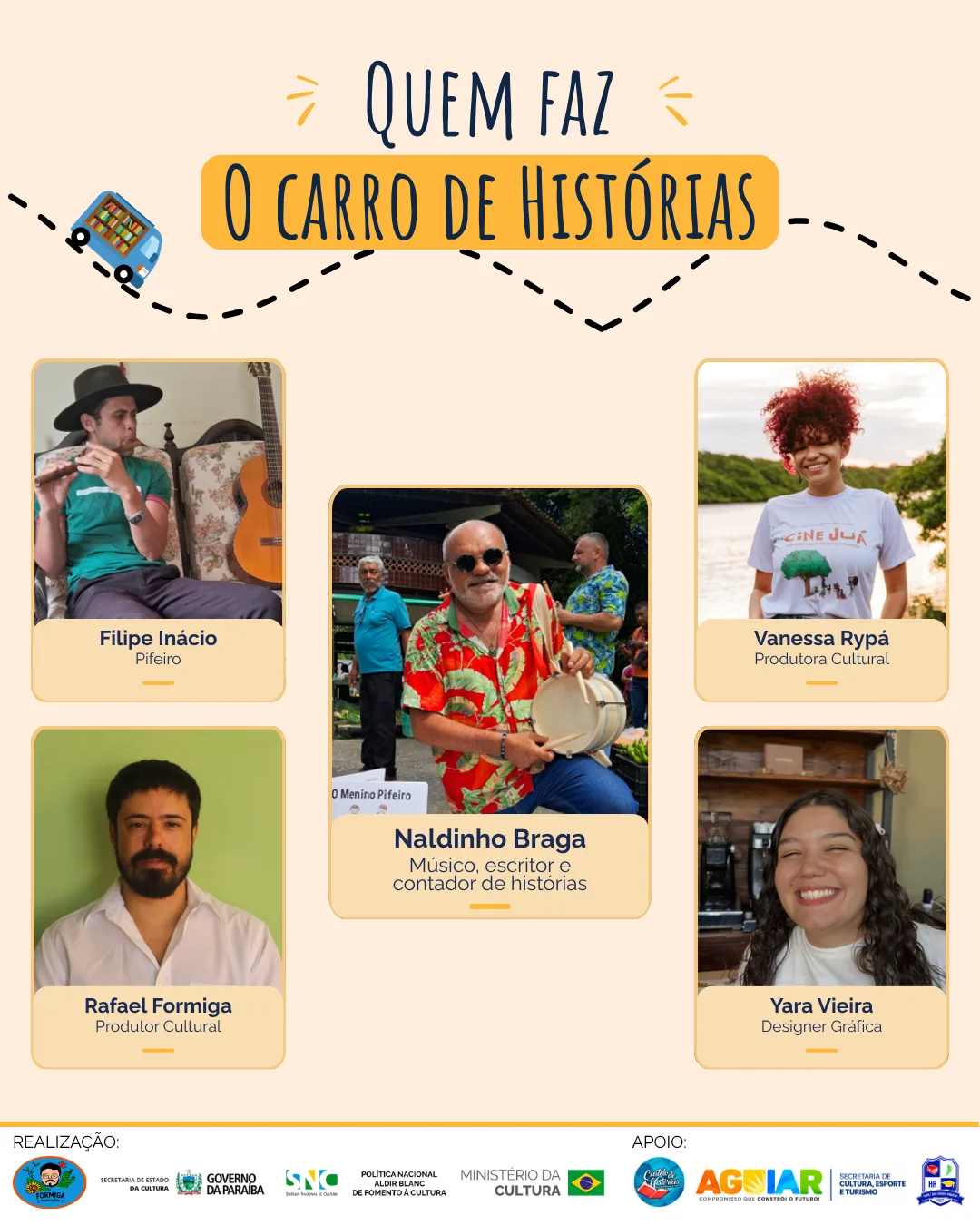 Projeto terá apresentações gratuitas em João Pessoa e Aguiar, com histórias de Naldinho Braga, música e participação de pifeiro
