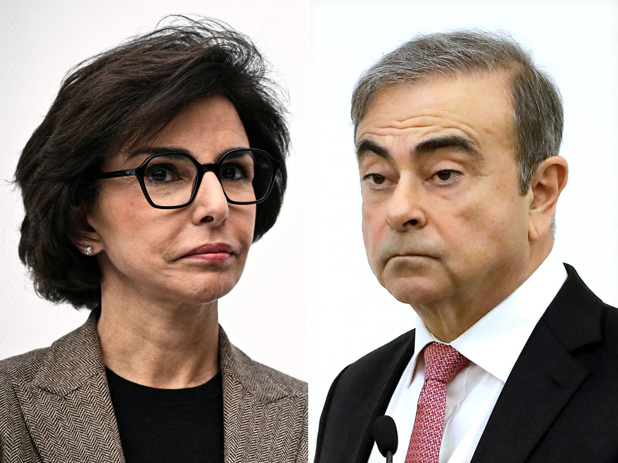 Rachida Dati, ex-ministra da França, e Carlos Ghosn.