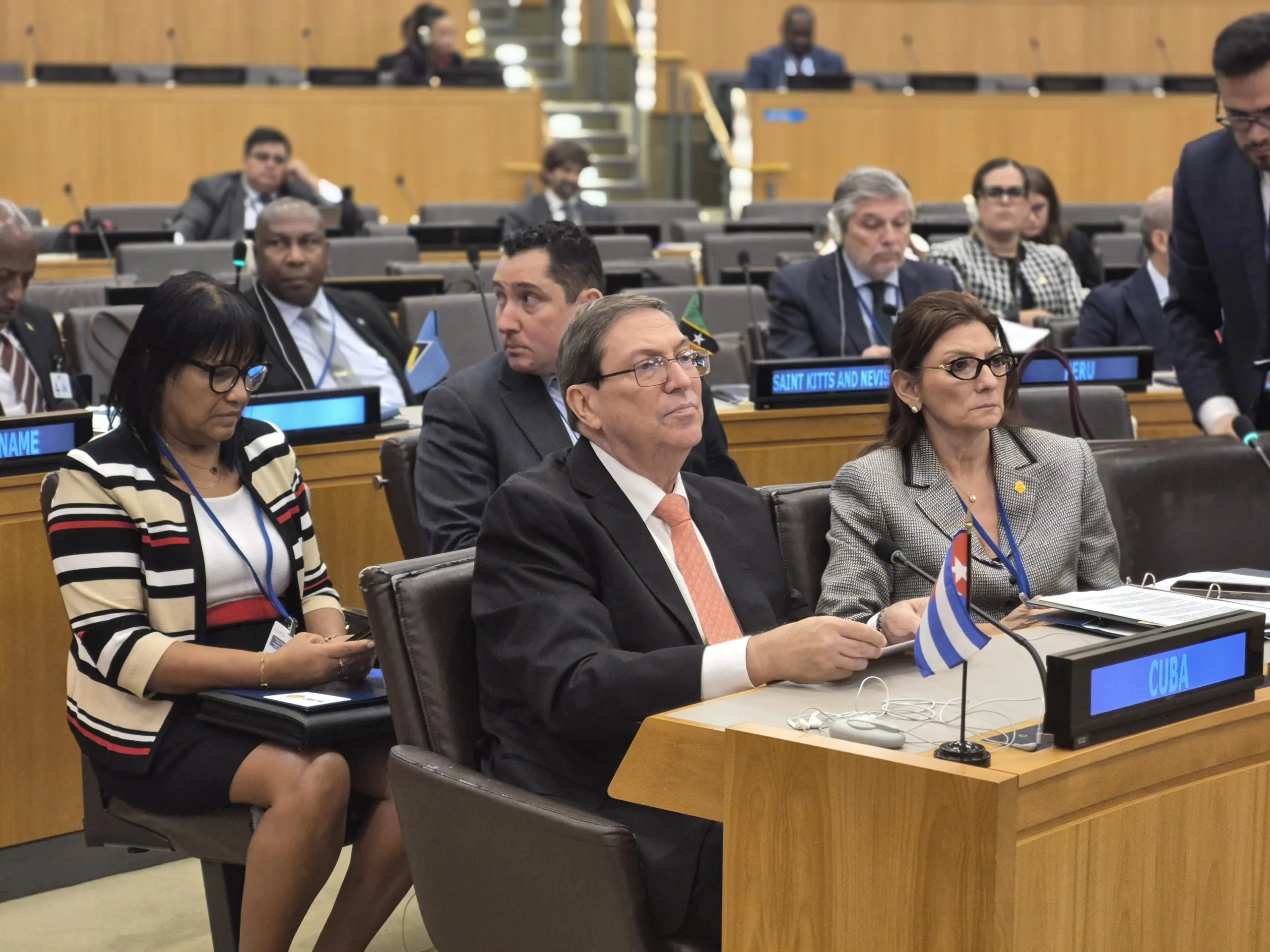 Bruno Rodríguez durante reunião da CELAC na ONU.