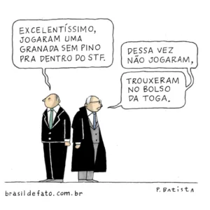 'Senso de urgência', charge de Paulo Batista para o Brasil de Fato