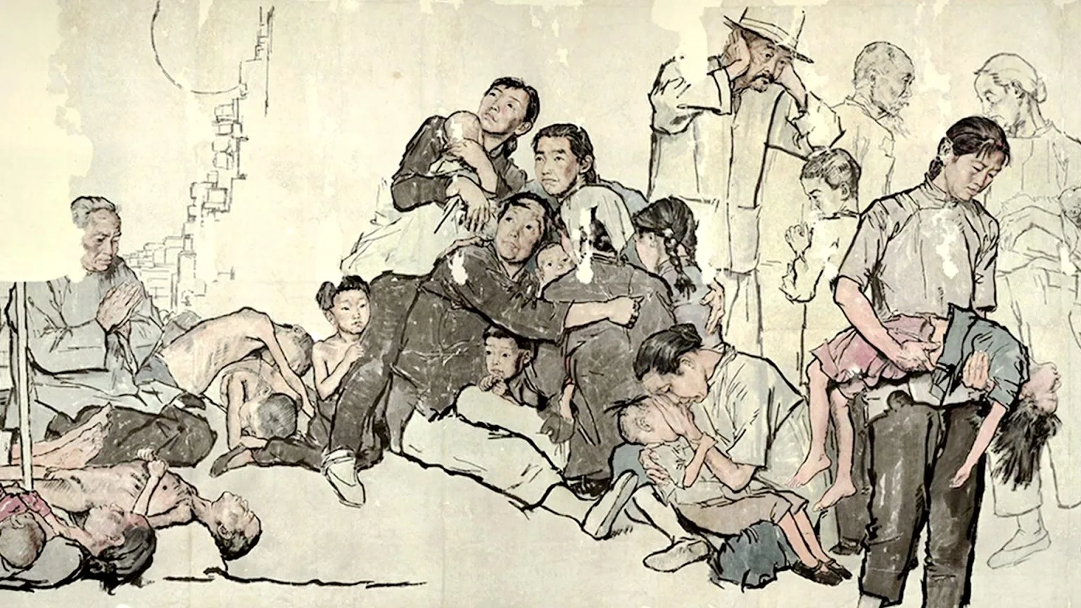 Detalhe de Liumin Tu (Refugiados), 1943.