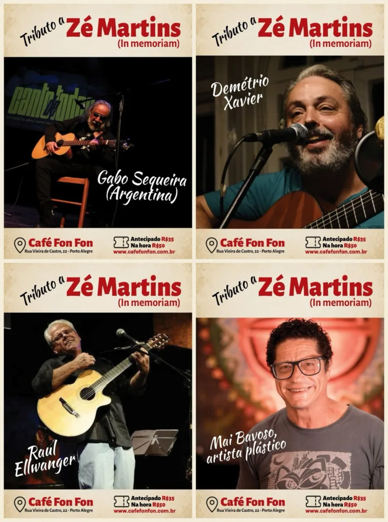 Músicos farão sua homenagem a Zé Martins