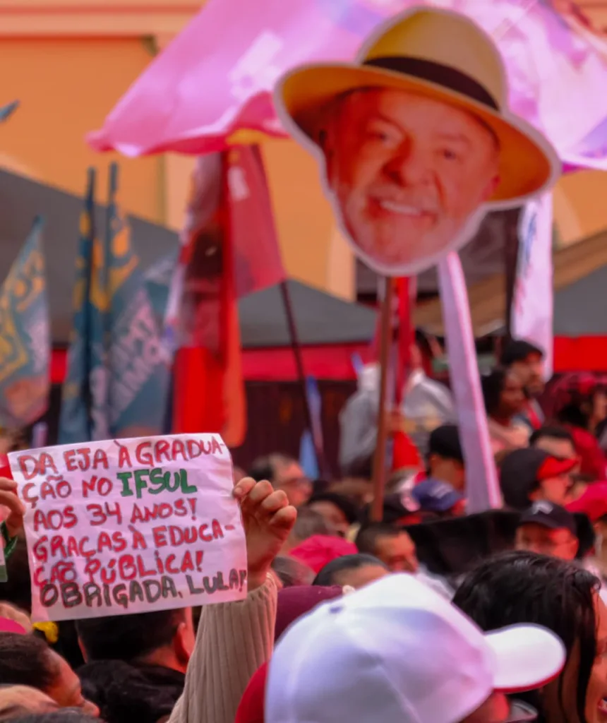 Comício de Lula no largo Glênio Peres, em Porto Alegre