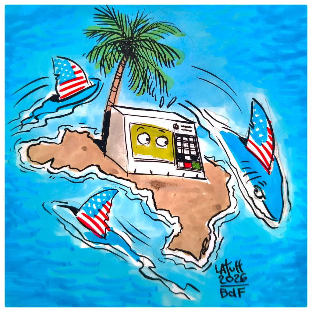 'À Espreita', charge de Carlos Latuff para o Brasil de Fato