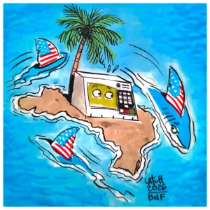 'À Espreita', charge de Carlos Latuff para o Brasil de Fato