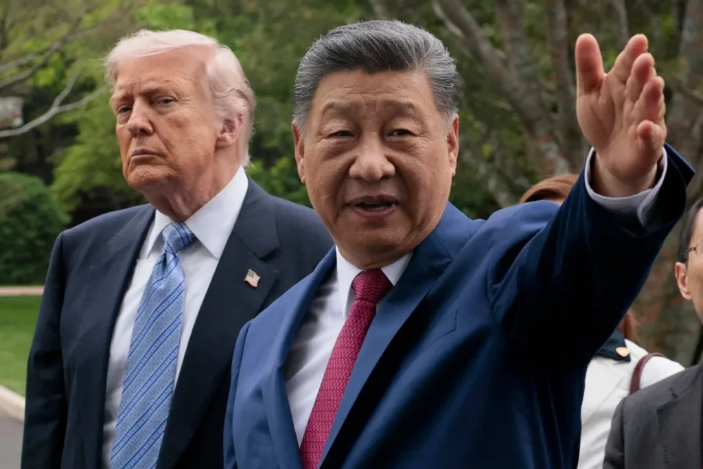 Xi Jinping e Donald Trump durante reunião em Zhongnanhai, em Pequim, em maio de 2026. O próximo encontro, em Washington, será o terceiro presencial entre os dois presidentes desde o início do segundo mandato de Trump.