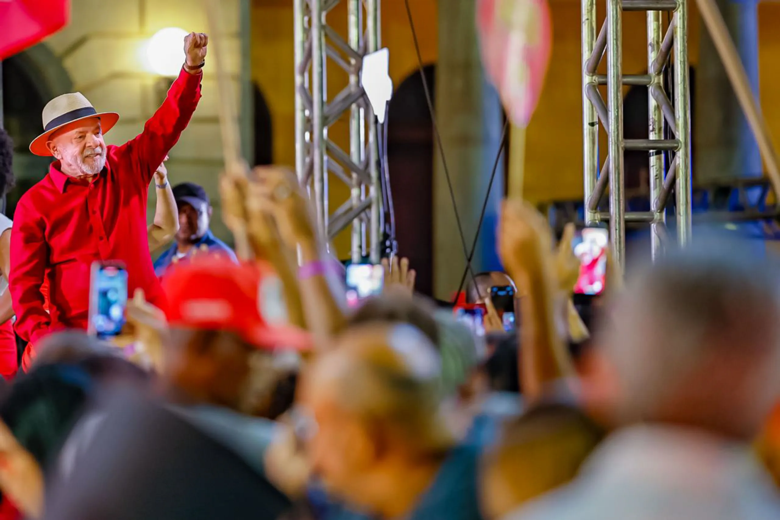O presidente da República, Luiz Inácio Lula da Silva, durante ato de campanha em Belo Horizonte