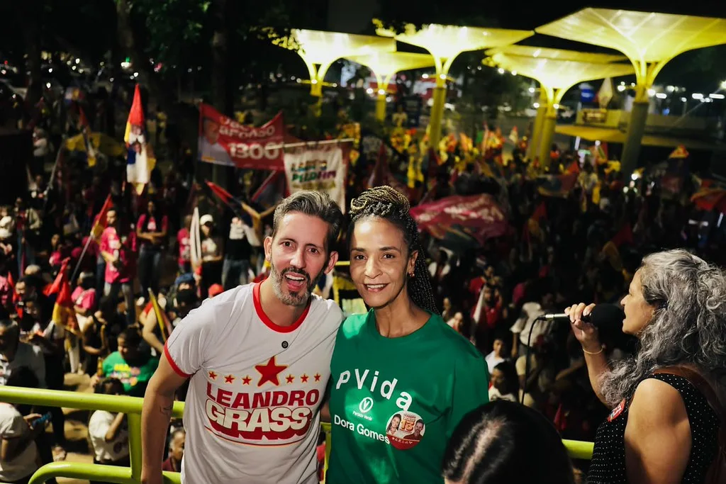 Leandro Grass (PT) e Dora Gomes (PV) formam a chapa ao Governo do Distrito Federal. Foto: Jr Rosa