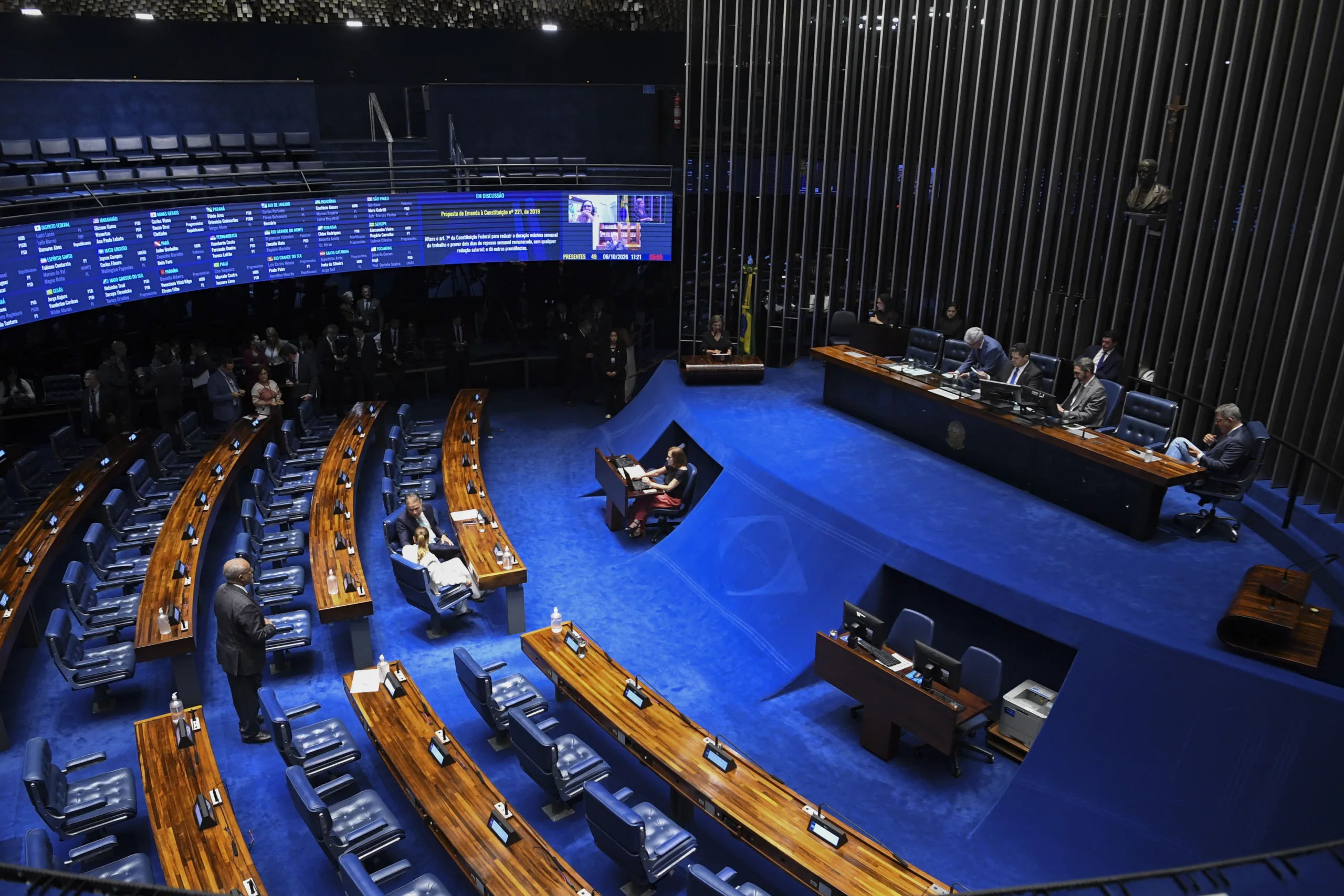Plenário do Senado durante as discussões do fim da escala 6x1.