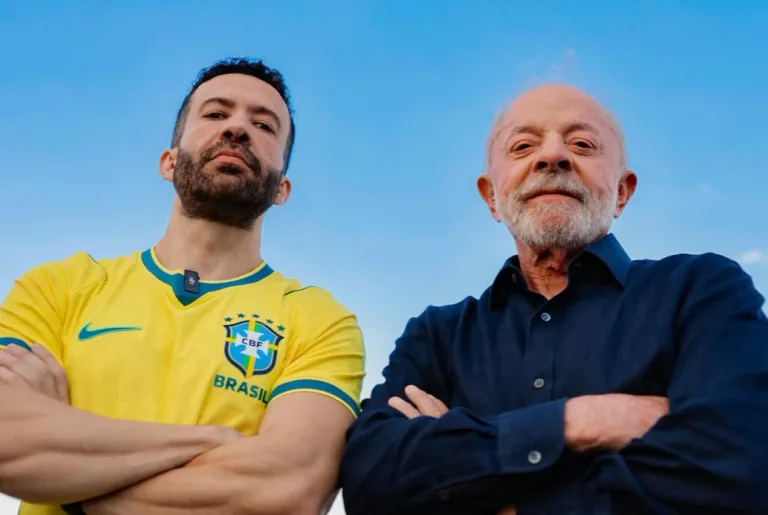 O presidente Luiz Inácio Lula da Silva e o deputado federal André Janones (Rede-MG).