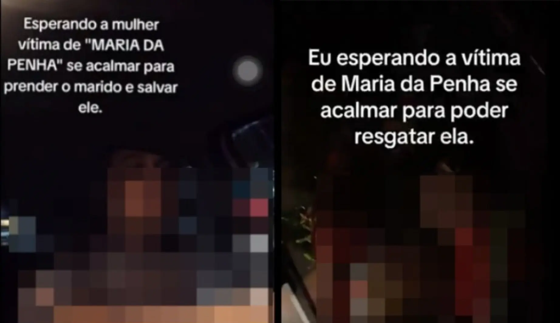 Captura de vídeo com a frase “Eu esperando a vítima de Maria da Penha se acalmar para poder resgatar ela”.