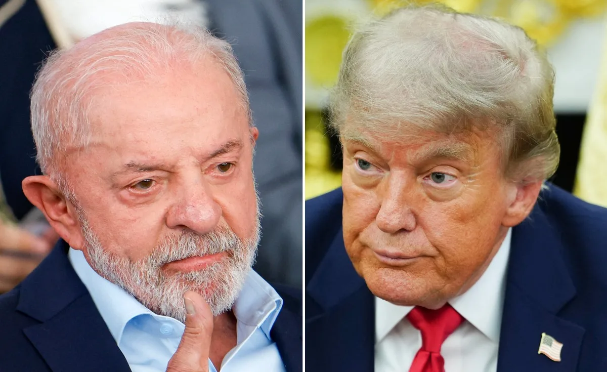 O presidente do Brasil, Luiz Inácio Lula da Silva, e o presidente dos Estados Unidos, Donald Trump.