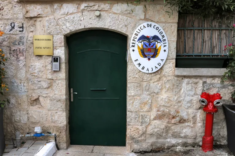 A sede da Embaixada da Colômbia em Israel, inaugurada na cidade de Jerusalém em 14/10/2026.