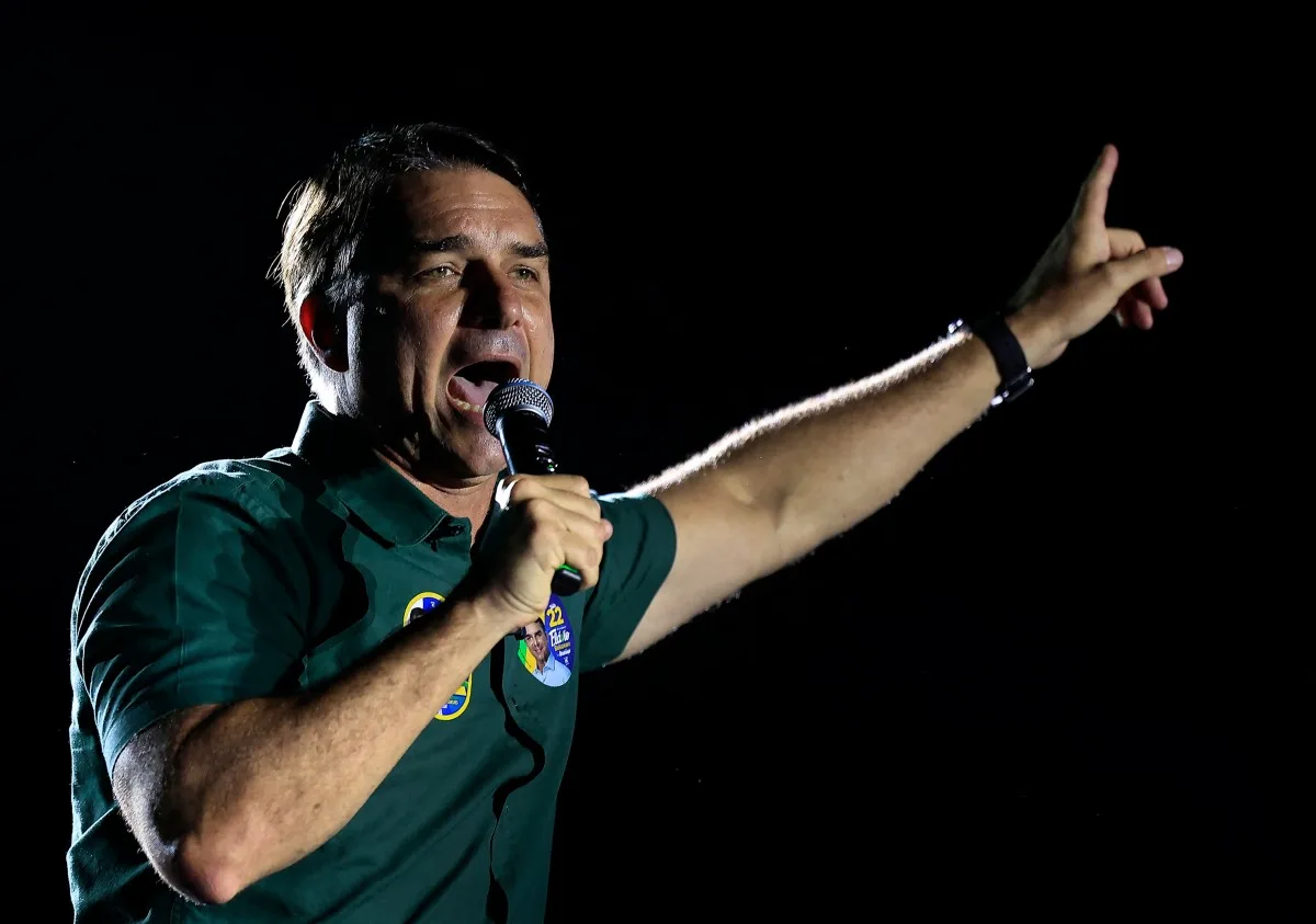 O senador e candidato à presidência Flávio Bolsonaro (PL)