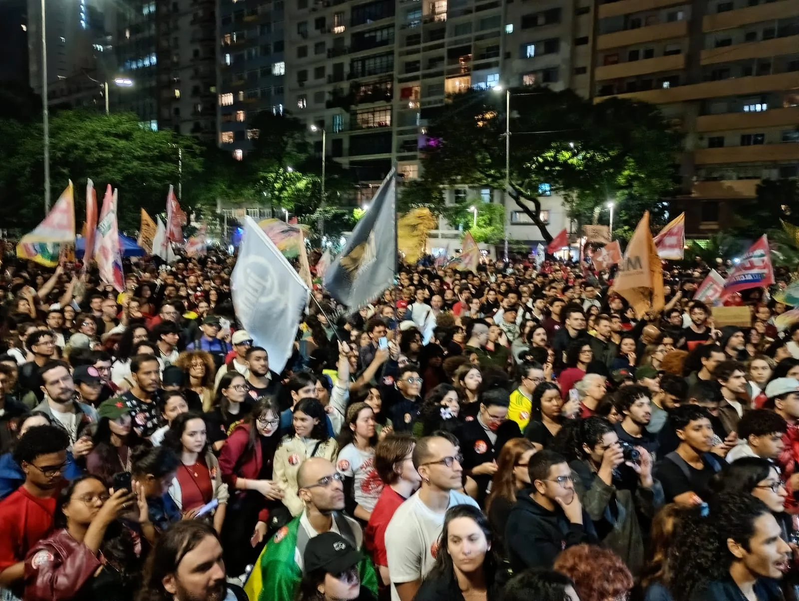 Praça Roosevelt no ato 'Contra-atacar'.