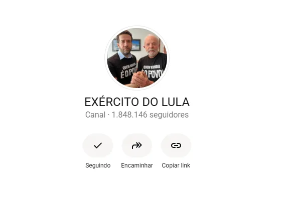 Canal de WhatsApp 'Exército do Lula', criado por Janones