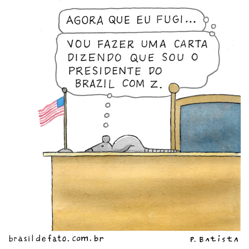 'Fuga e carta golpista', charge de Paulo Batista para o BdF