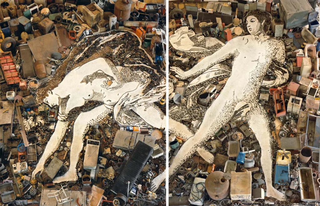 Obra de Vik Muniz produzida com materiais e objetos diversos. A exposição “A Olho Nu”, com 188 trabalhos do artista, abre no CCBB Brasília na terça-feira (27), com entrada gratuita