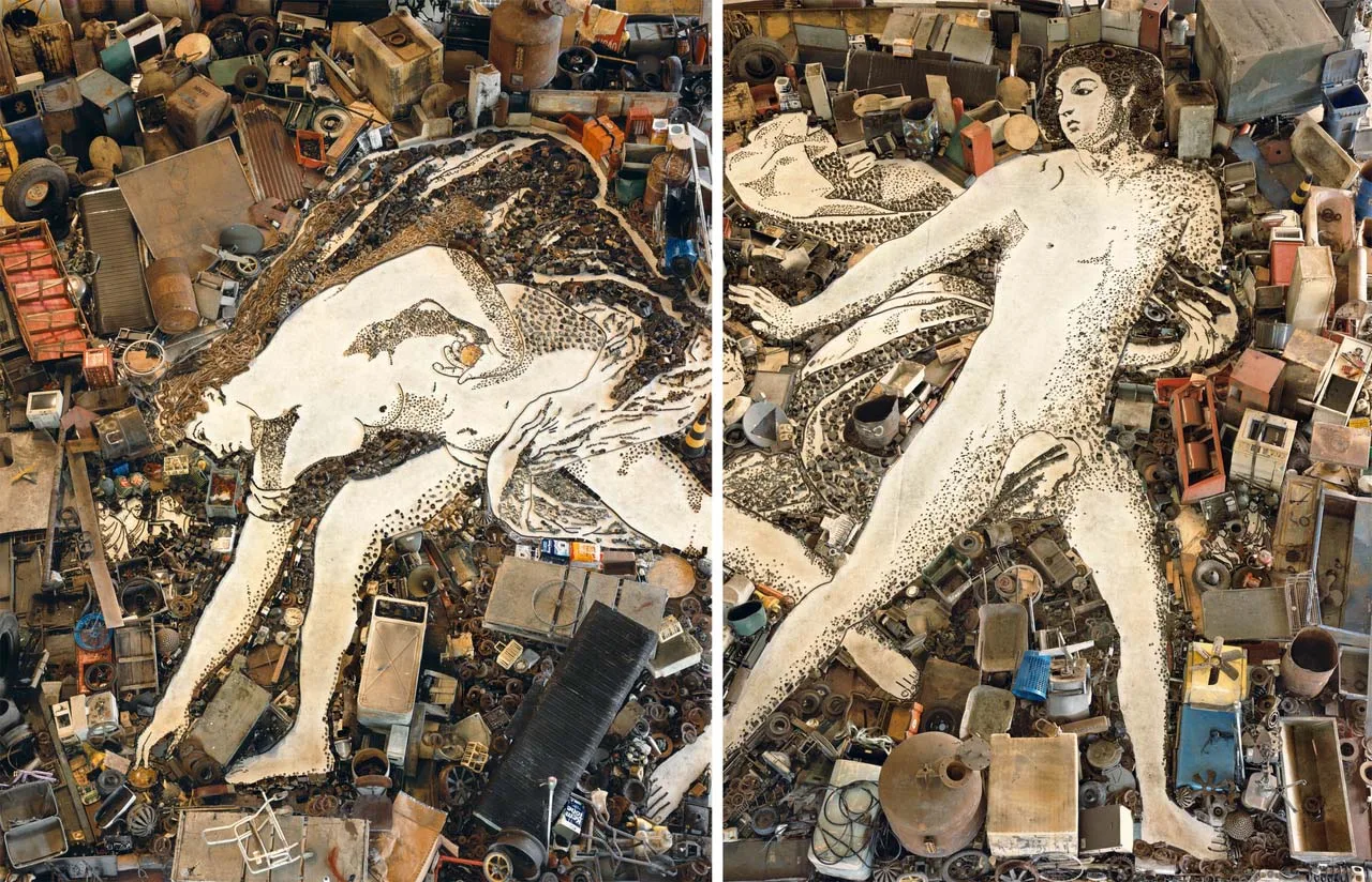 Obra de Vik Muniz produzida com materiais e objetos diversos. A exposição “A Olho Nu”, com 188 trabalhos do artista, abre no CCBB Brasília na terça-feira (27), com entrada gratuita