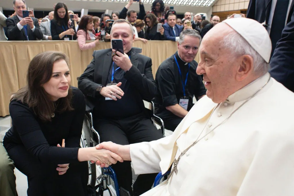Marília Arraes (PDT) em encontro com o Papa Francisco
