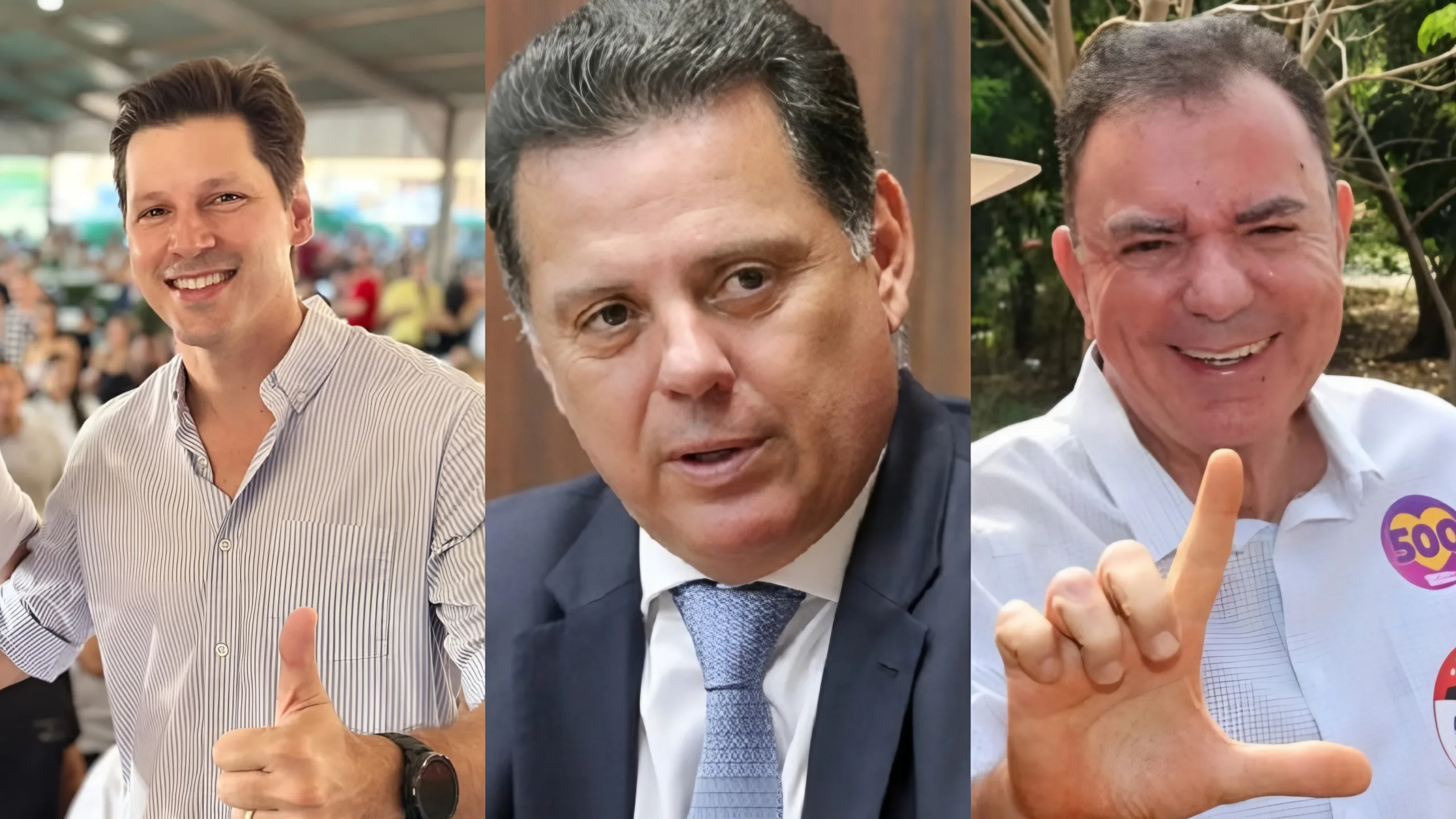 Daniel Vilela (MDB), Marconi Perillo (PSDB) e Luís César Bueno (PT)