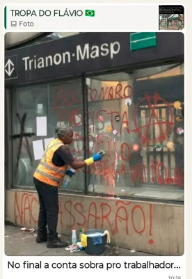 Imagem falsa distribuída no grupo 'Tropa do Flávio'.
