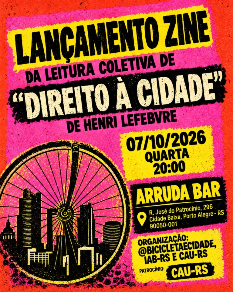 Frente Bicicleta e Direito à Cidade lança zine gratuito em Porto Alegre