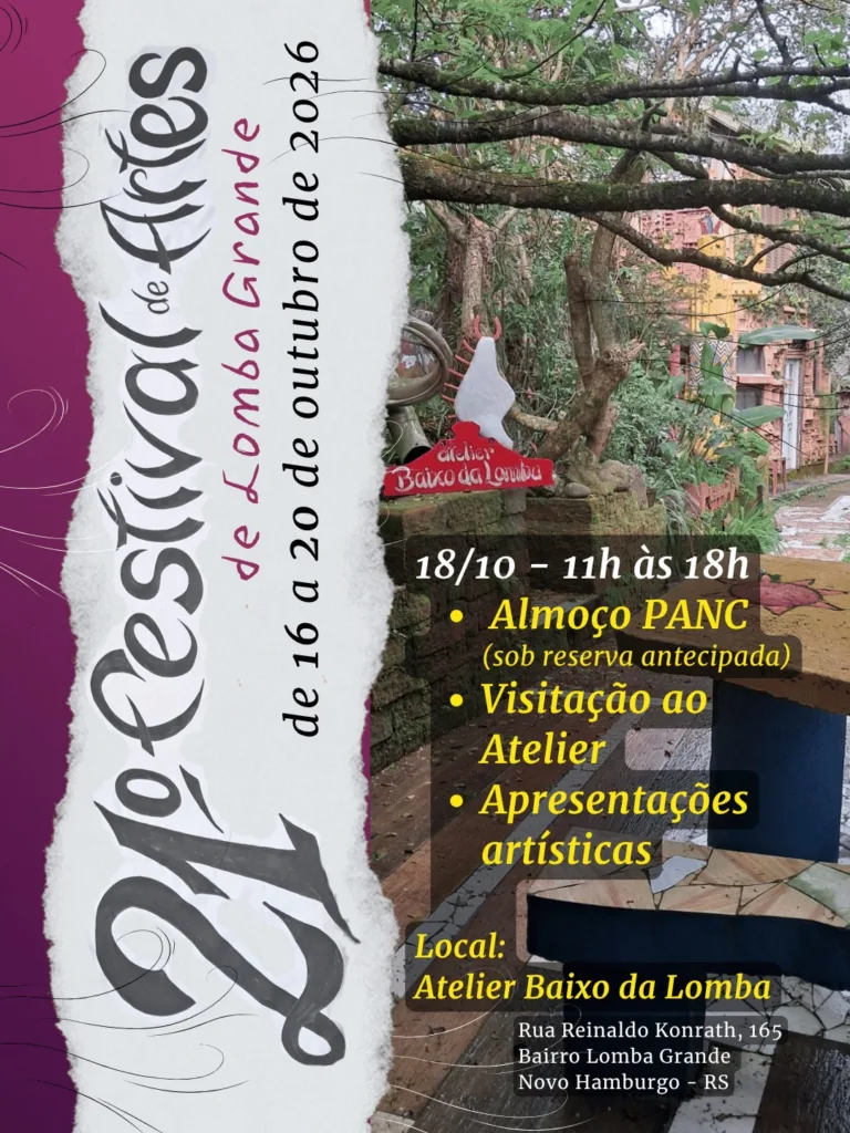 No domingo haverá almoço e visitação no atelier de Zé Martins