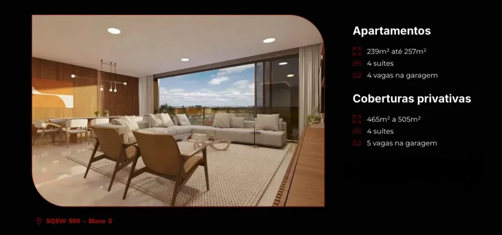 Residencial Rubi fica na SQSW 500, bloco S, no Sudoeste, em Brasília