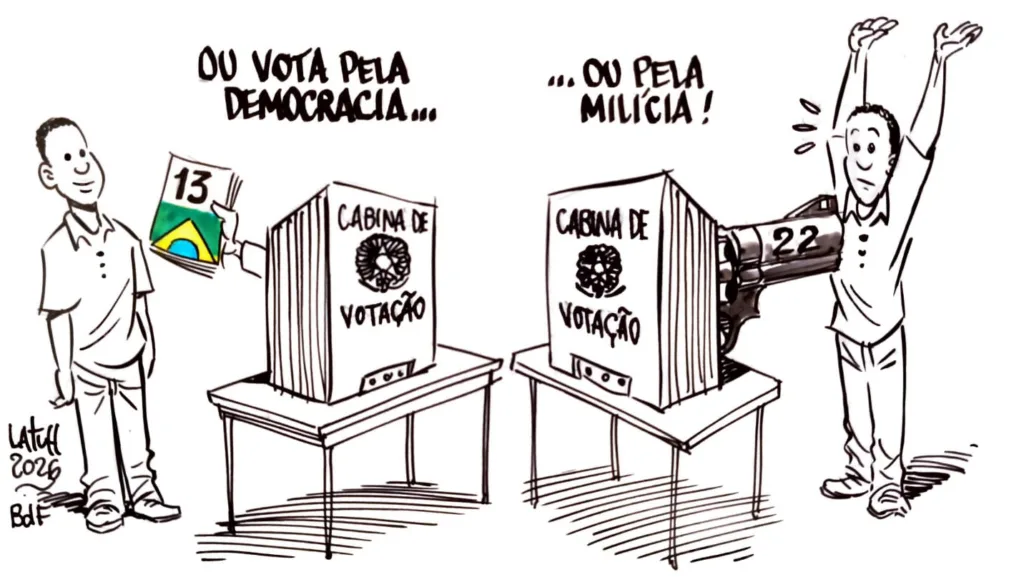 'Domingo de escolha', charge de Carlos Latuff para o BdF