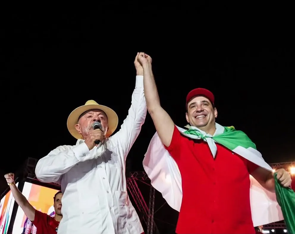 Lula e Cadu Xavier em ato de campanha no Rio Grande do Norte