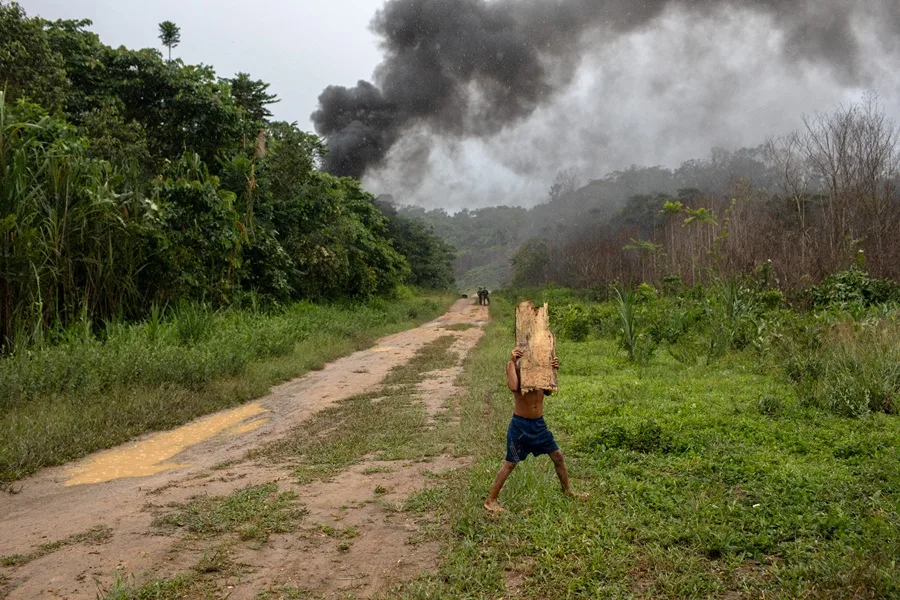 Pista de pouso na região do Xitei, uma das mais afetadas pelo garimpo na Terra Indígena Yanomami.